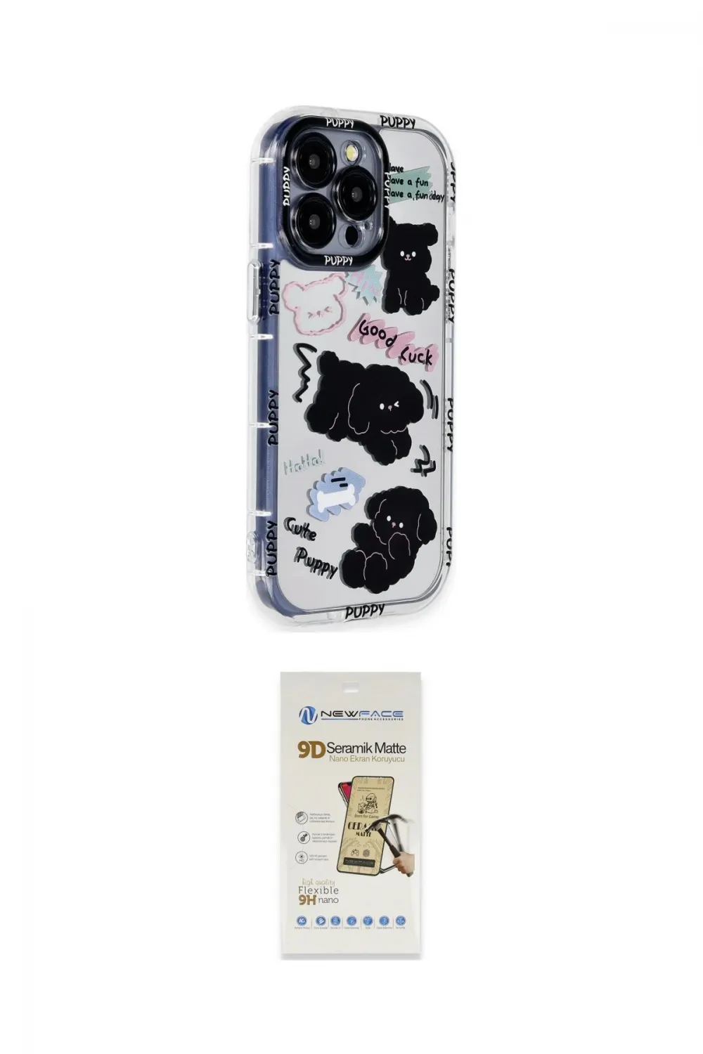 ieg™ iPhone 14 Pro Max Kılıf Ahenk Modern Serisi - Siyah Mat Seramik Nano Ekran Koruyucu