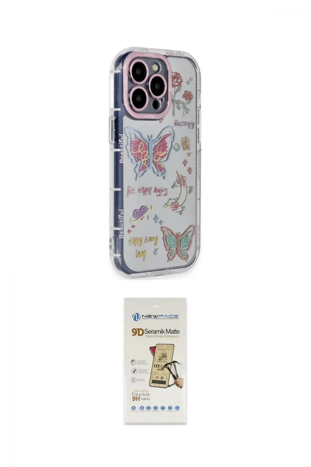 ieg™ iPhone 14 Pro Max Kılıf Ahenk Modern Serisi - Siyah Mat Seramik Nano Ekran Koruyucu