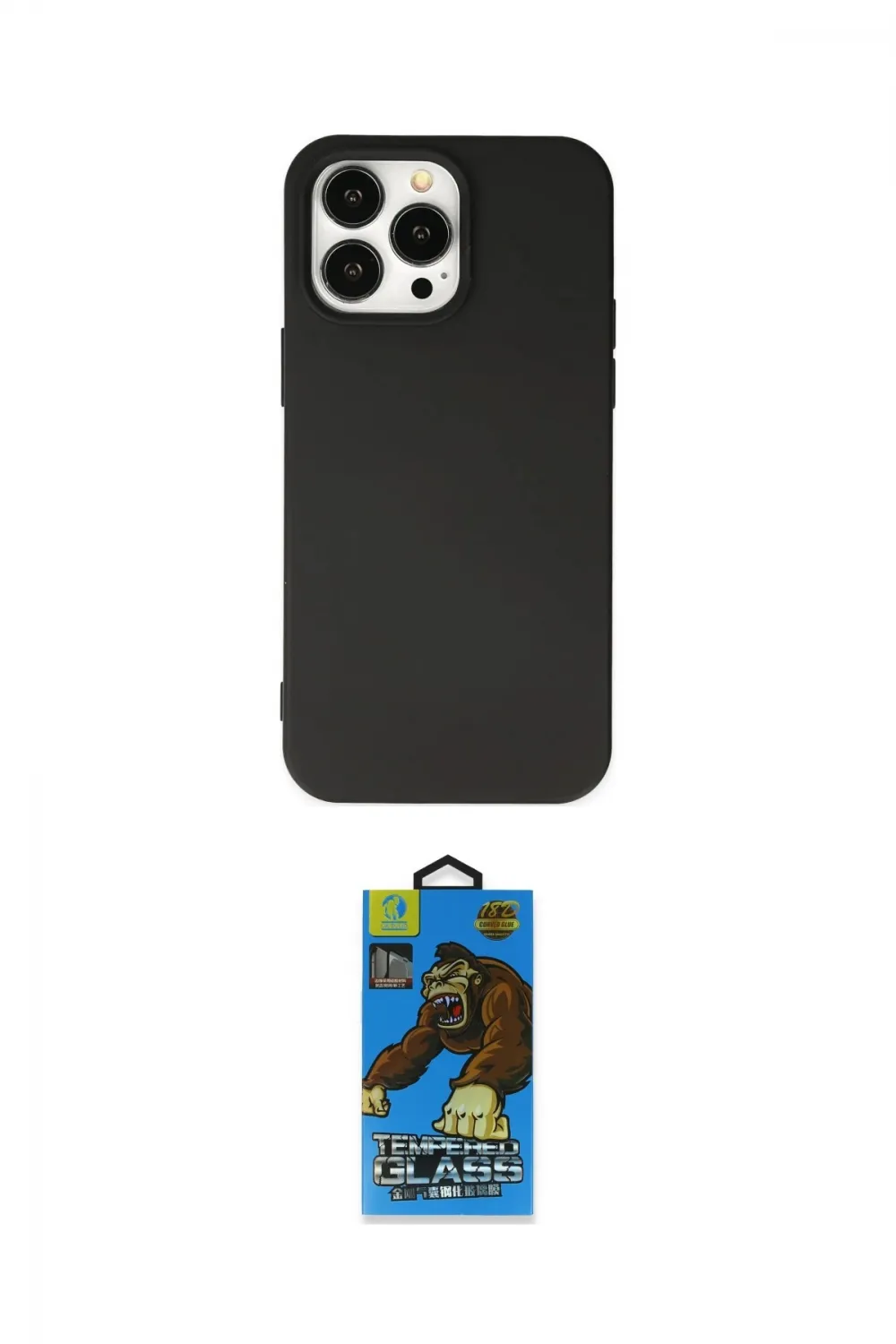 ieg™ iPhone 14 Pro Max Kılıf Ahenk Serisi - Siyah 18D Cam Ekran Koruyucu