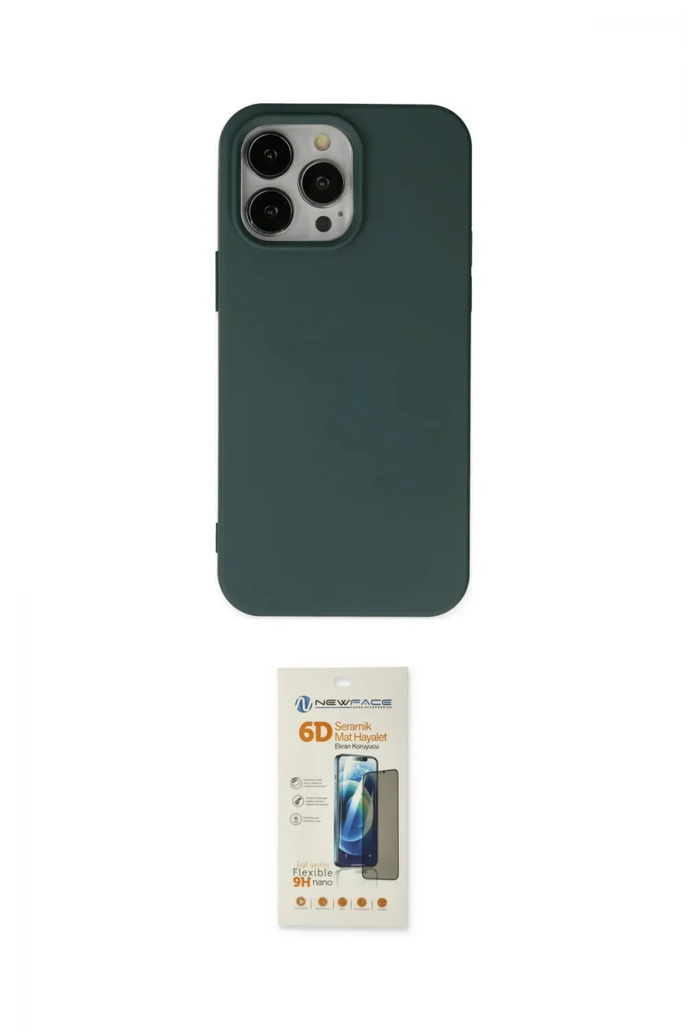 ieg™ iPhone 14 Pro Max Kılıf Ahenk Serisi - Siyah 6D Mat Seramik Hayalet Nano Ekran Koruyucu