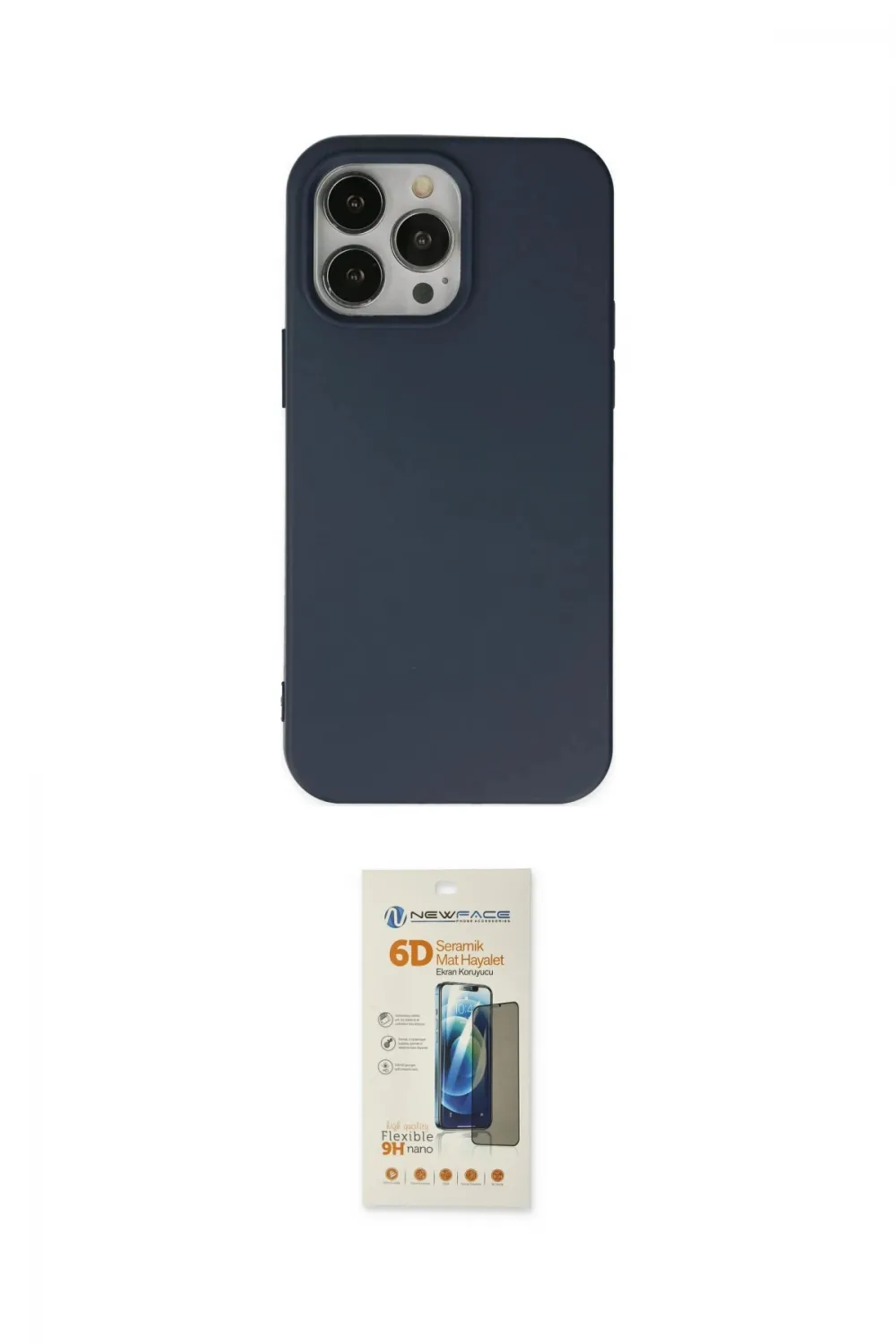 ieg™ iPhone 14 Pro Max Kılıf Ahenk Serisi - Siyah 6D Mat Seramik Hayalet Nano Ekran Koruyucu