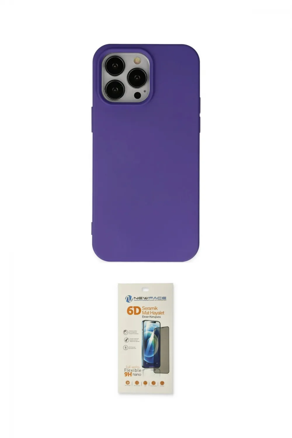 ieg™ iPhone 14 Pro Max Kılıf Ahenk Serisi - Siyah 6D Mat Seramik Hayalet Nano Ekran Koruyucu
