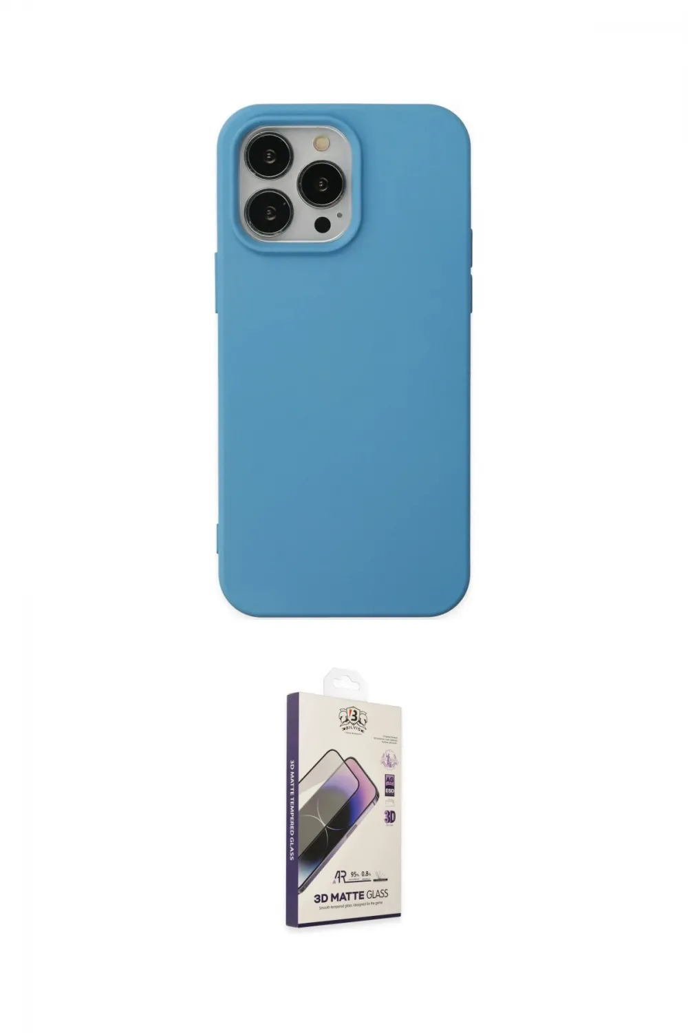 ieg™ iPhone 14 Pro Max Kılıf Ahenk Serisi - Siyah Bilvis 3D Mat Cam Ekran Koruyucu