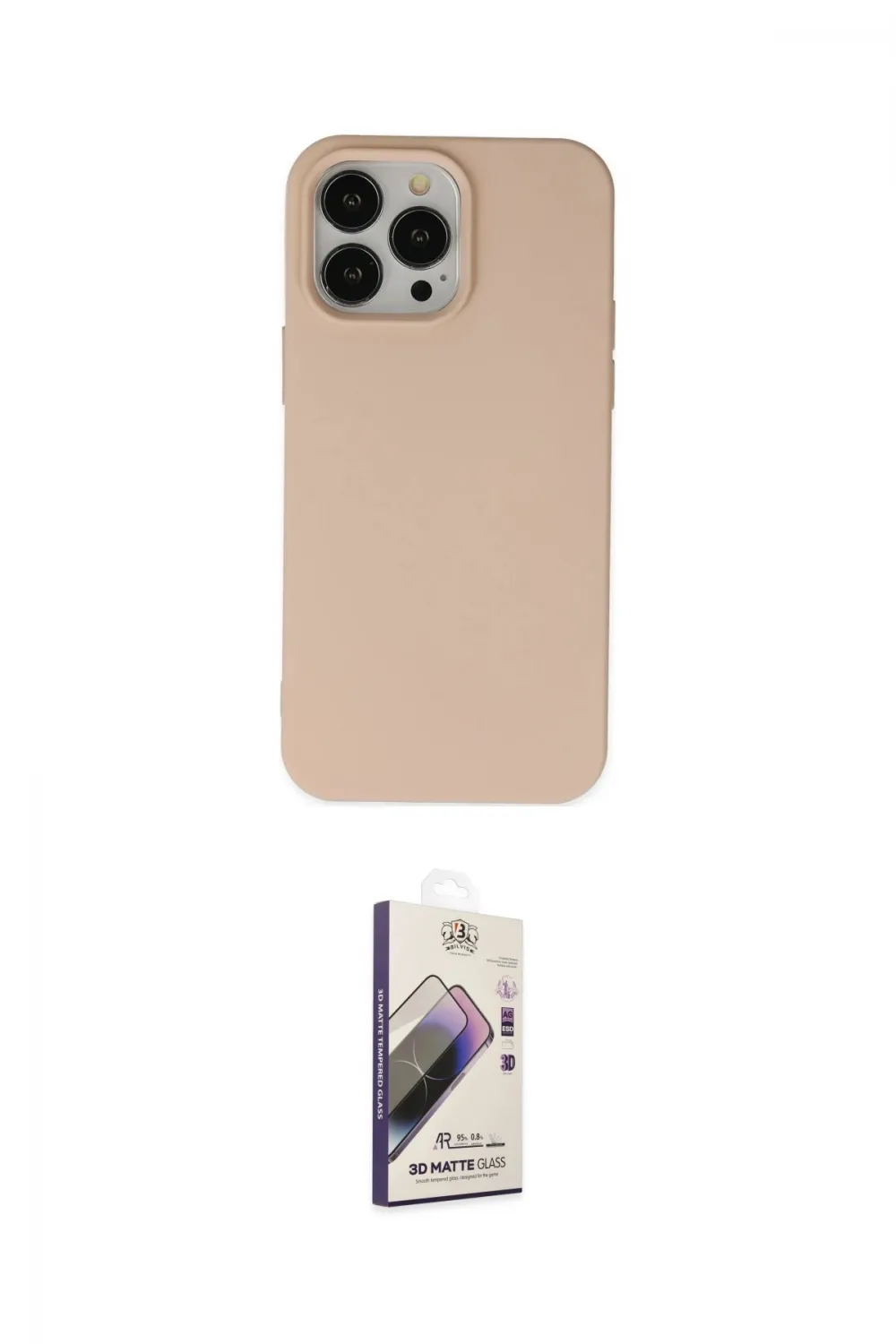 ieg™ iPhone 14 Pro Max Kılıf Ahenk Serisi - Siyah Bilvis 3D Mat Cam Ekran Koruyucu