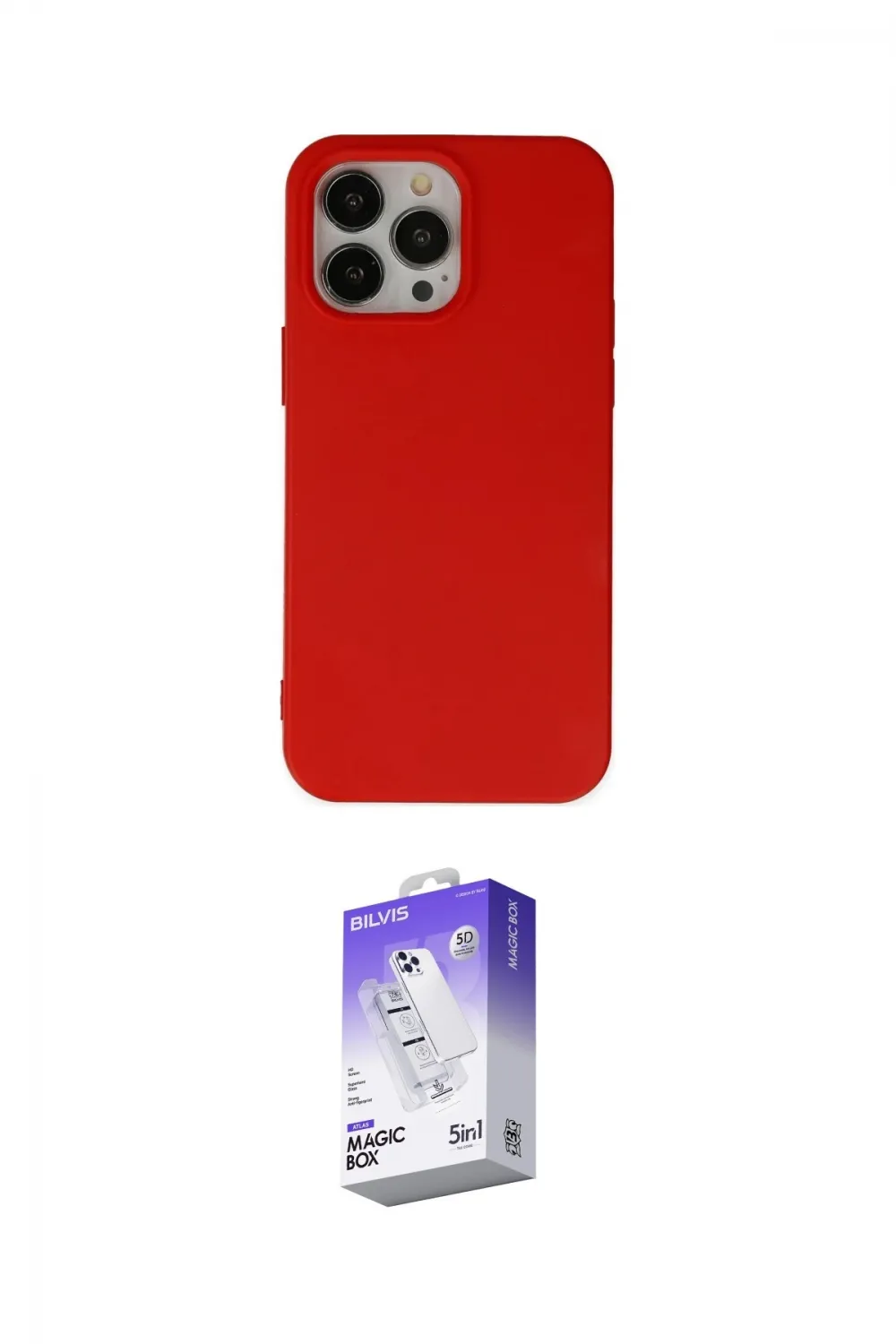 ieg™ iPhone 14 Pro Max Kılıf Ahenk Serisi - Siyah Bilvis 5in1 3D Magic Cam Ekran Koruyucu
