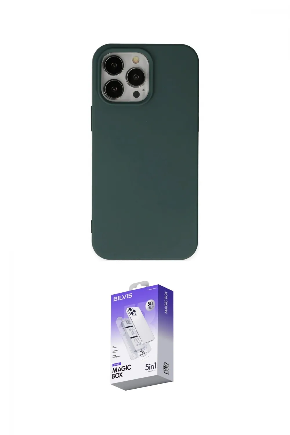 ieg™ iPhone 14 Pro Max Kılıf Ahenk Serisi - Siyah Bilvis 5in1 3D Magic Cam Ekran Koruyucu