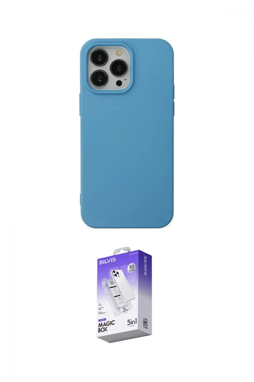 ieg™ iPhone 14 Pro Max Kılıf Ahenk Serisi - Siyah Bilvis 5in1 3D Magic Cam Ekran Koruyucu