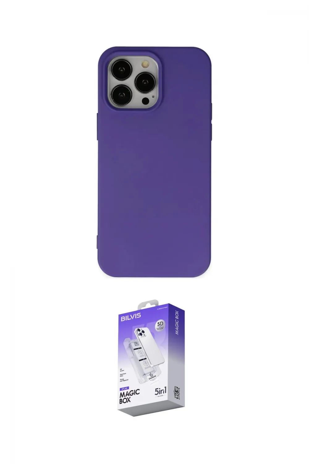 ieg™ iPhone 14 Pro Max Kılıf Ahenk Serisi - Siyah Bilvis 5in1 3D Magic Cam Ekran Koruyucu