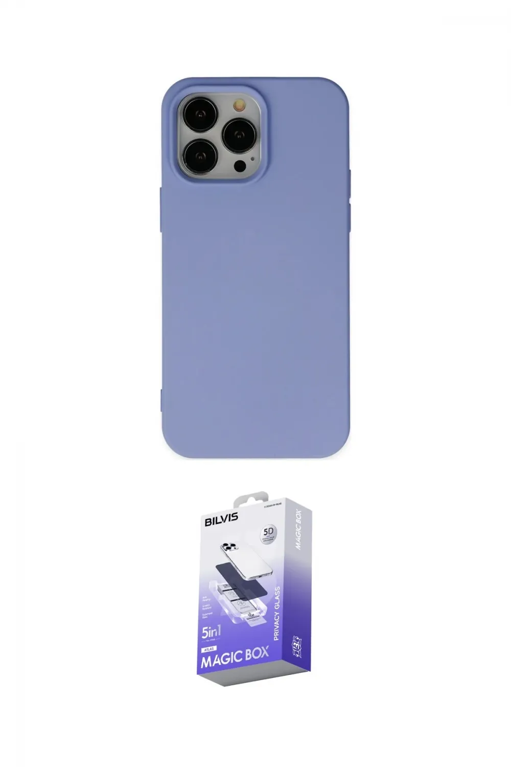 ieg™ iPhone 14 Pro Max Kılıf Ahenk Serisi - Siyah Bilvis 5in1 5D Magic Hayalet Cam Ekran Koruyucu