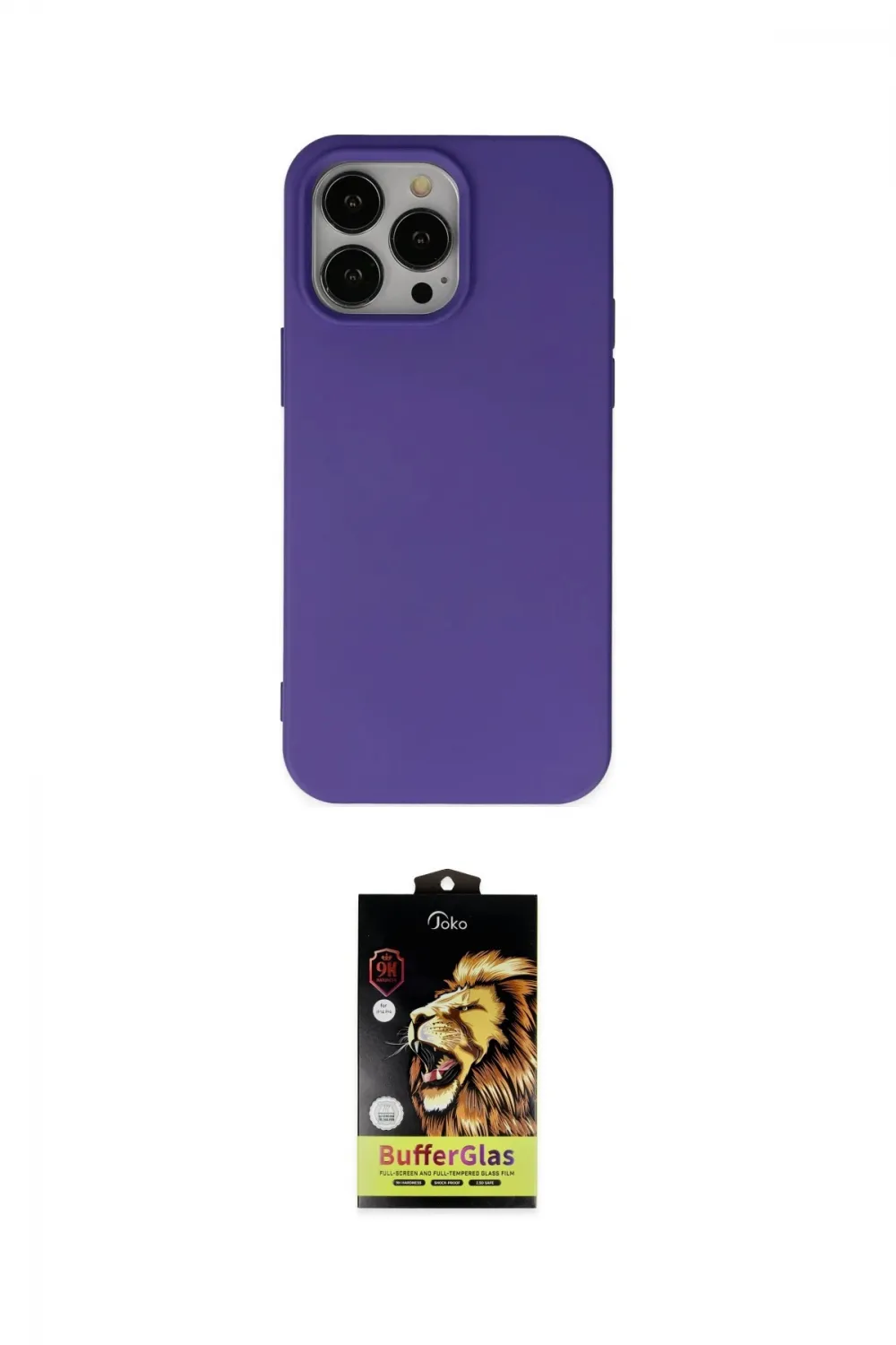 ieg™ iPhone 14 Pro Max Kılıf Ahenk Serisi - Siyah Buffer Cam Ekran Koruyucu