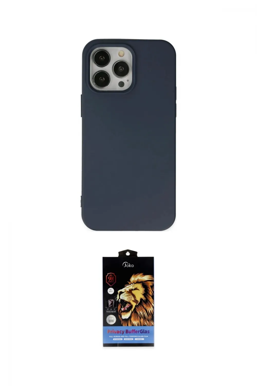 ieg™ iPhone 14 Pro Max Kılıf Ahenk Serisi - Siyah Buffer Hayalet Cam Ekran Koruyucu