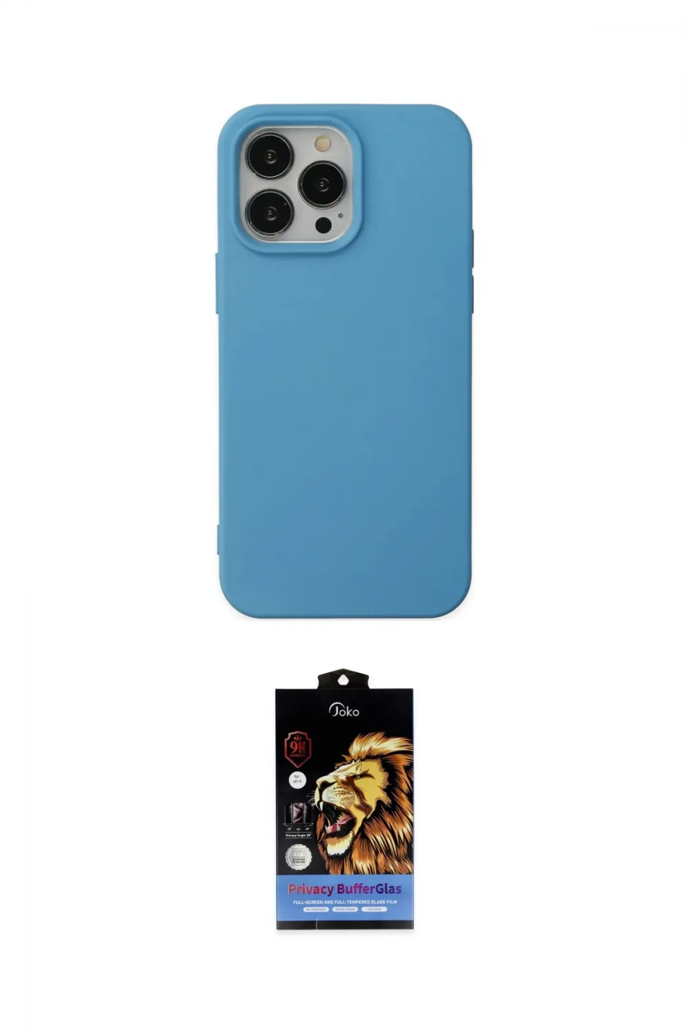 ieg™ iPhone 14 Pro Max Kılıf Ahenk Serisi - Siyah Buffer Hayalet Cam Ekran Koruyucu
