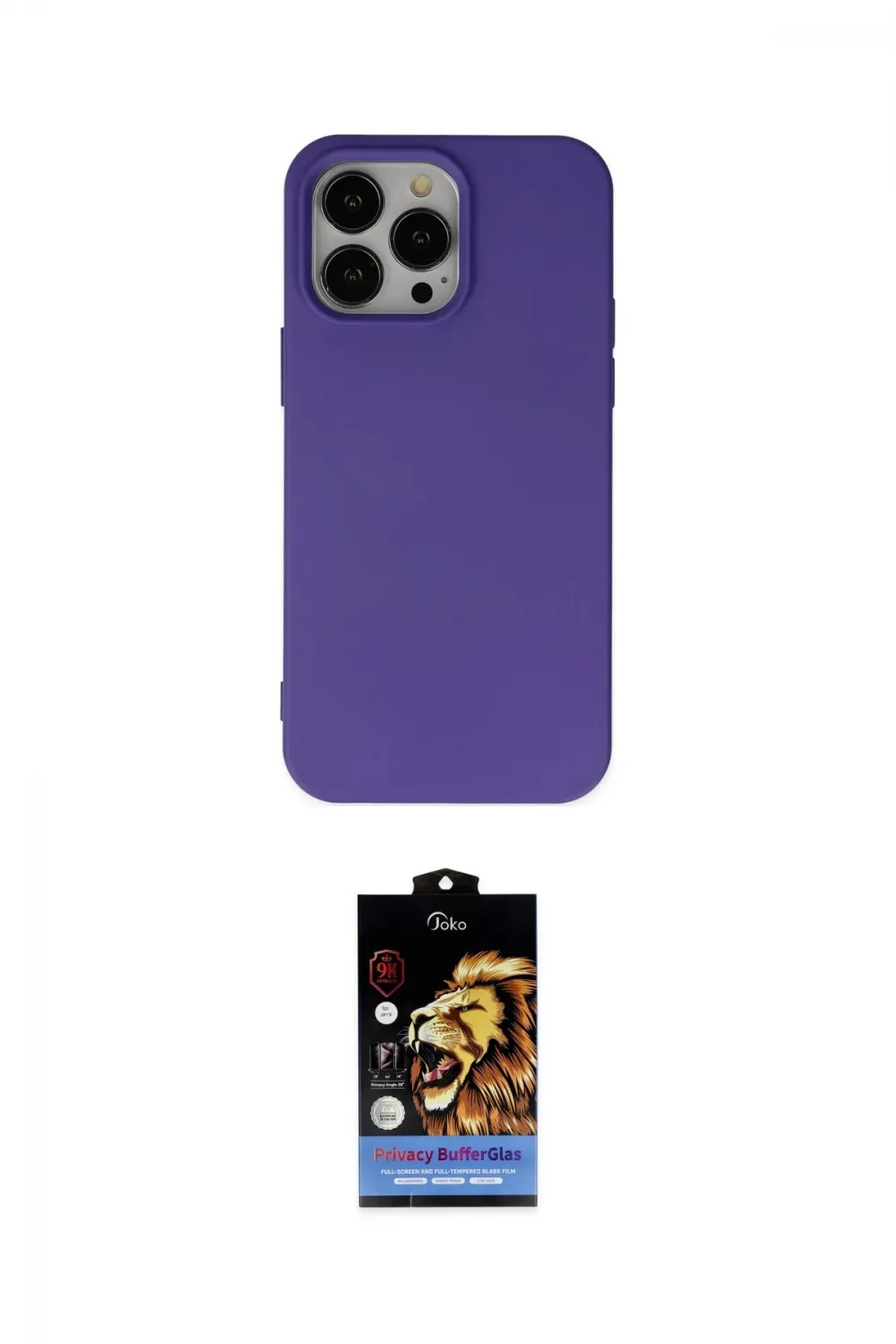 ieg™ iPhone 14 Pro Max Kılıf Ahenk Serisi - Siyah Buffer Hayalet Cam Ekran Koruyucu