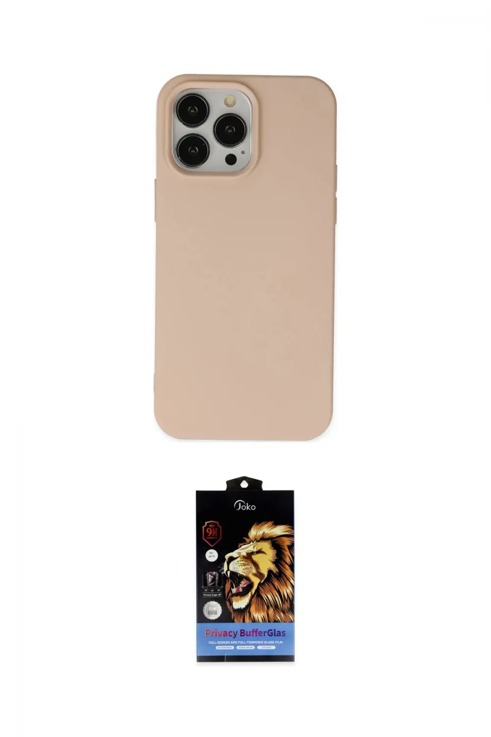 ieg™ iPhone 14 Pro Max Kılıf Ahenk Serisi - Siyah Buffer Hayalet Cam Ekran Koruyucu