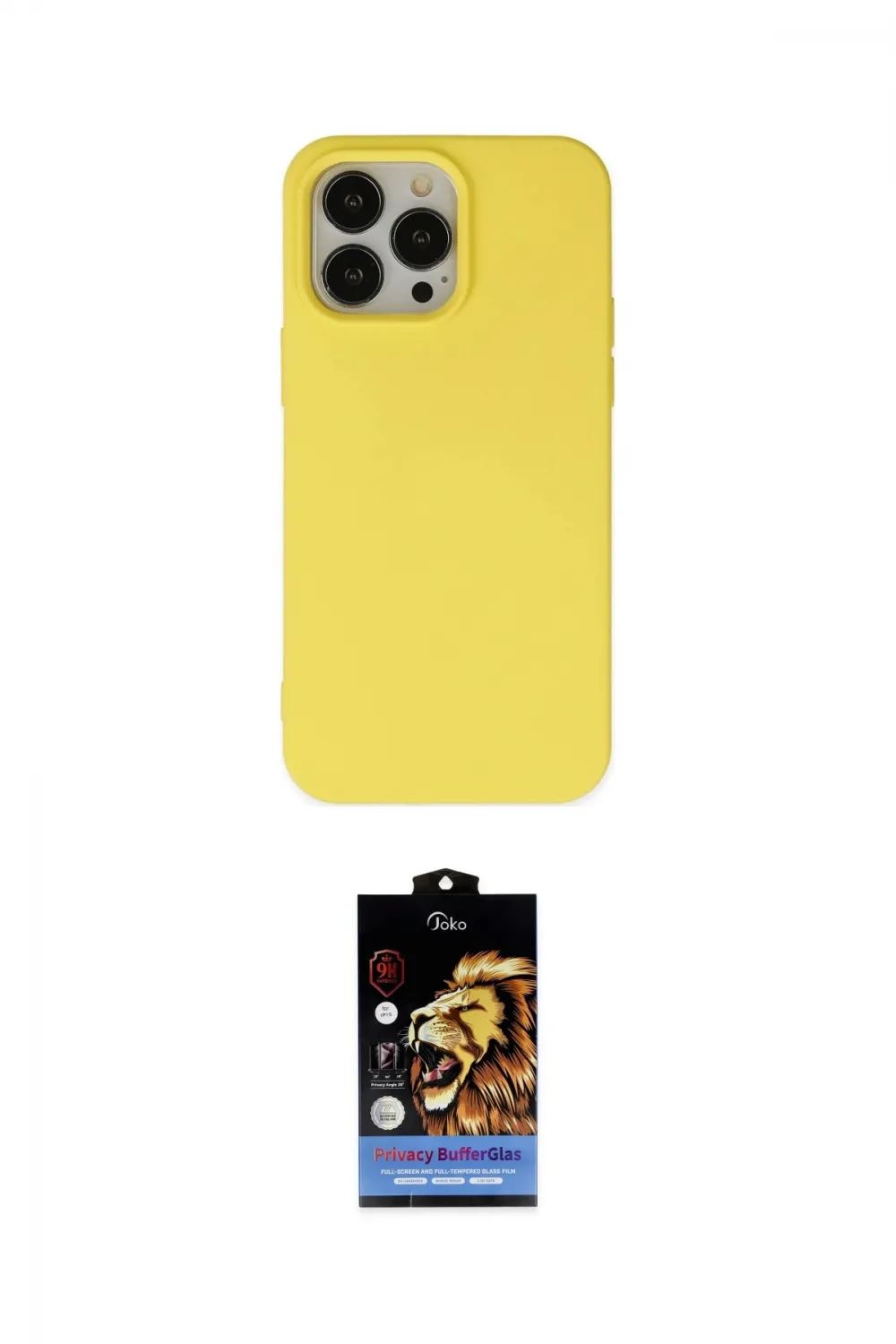ieg™ iPhone 14 Pro Max Kılıf Ahenk Serisi - Siyah Buffer Hayalet Cam Ekran Koruyucu