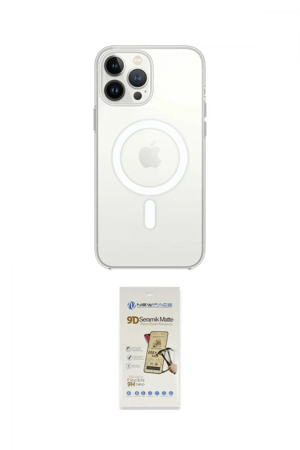 ieg™ iPhone 14 Pro Max Kılıf Ahenk Yansıma Prime - Siyah Mat Seramik Nano Ekran Koruyucu