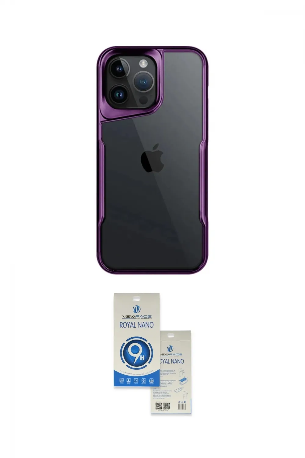 ieg™ iPhone 14 Pro Max Kılıf Akış Çizgi Koleksiyonu - Şeffaf Royal Nano Ekran Koruyucu