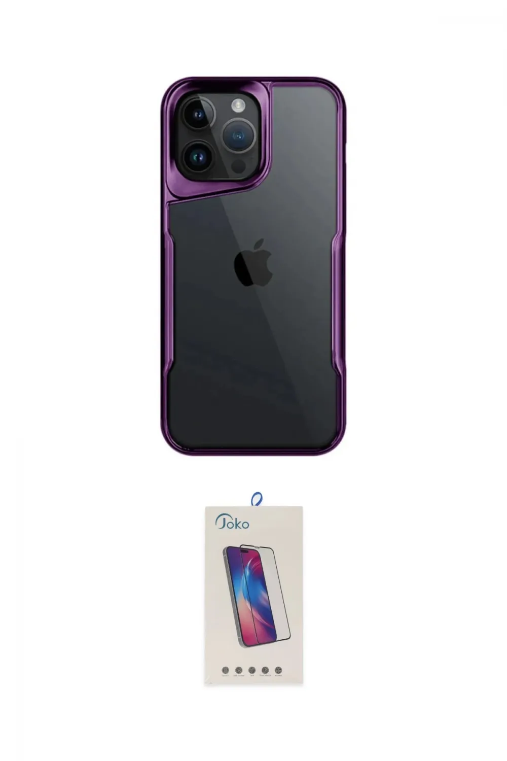 ieg™ iPhone 14 Pro Max Kılıf Akış Çizgi Koleksiyonu - Siyah Joko 5D Cam