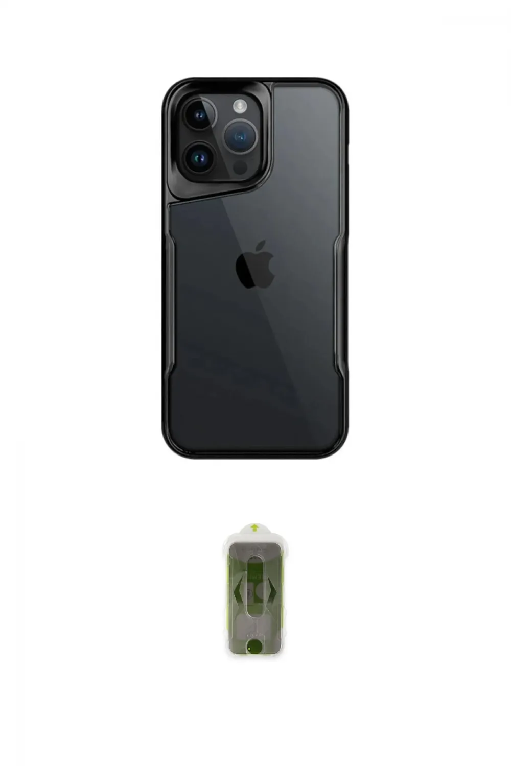 ieg™ iPhone 14 Pro Max Kılıf Akış Çizgi Koleksiyonu - Siyah Joko Magic 5D Hayalet Cam