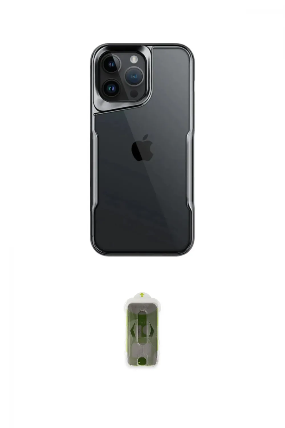 ieg™ iPhone 14 Pro Max Kılıf Akış Çizgi Koleksiyonu - Siyah Joko Magic 5D Hayalet Cam
