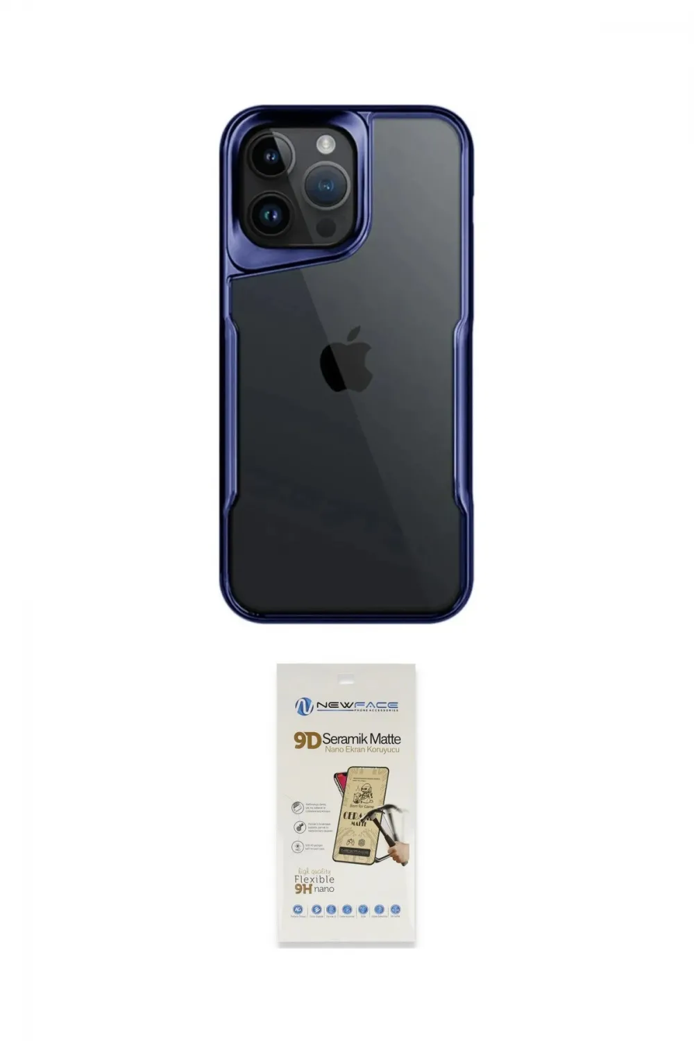 ieg™ iPhone 14 Pro Max Kılıf Akış Çizgi Koleksiyonu - Siyah Mat Seramik Nano Ekran Koruyucu