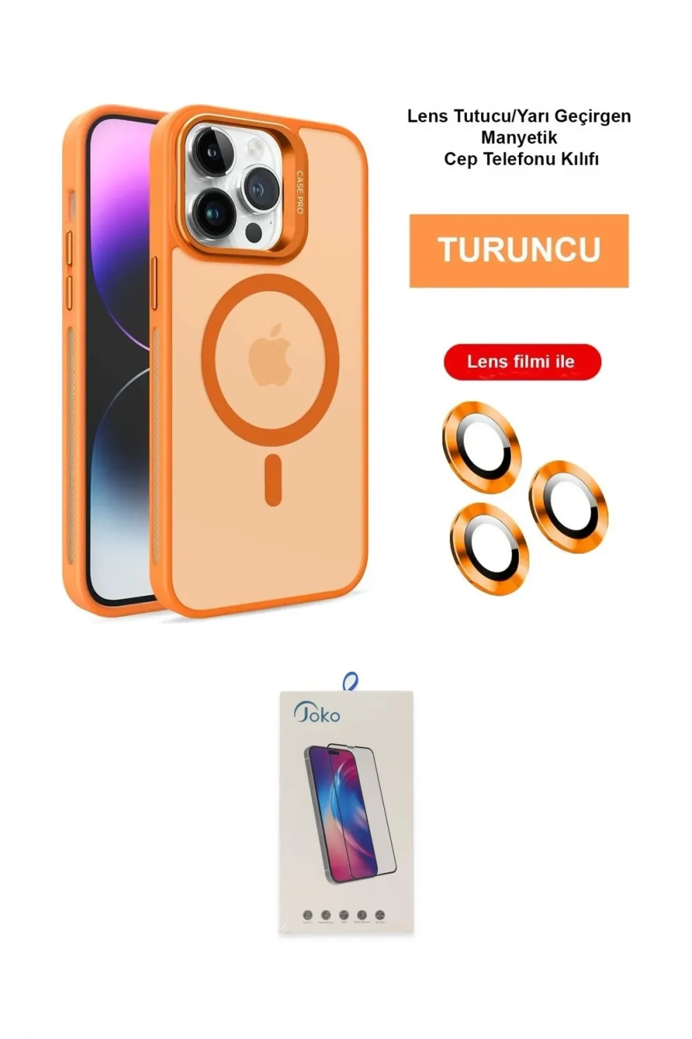 ieg™ iPhone 14 Pro Max Kılıf Akış Form - Siyah Joko 5D Cam