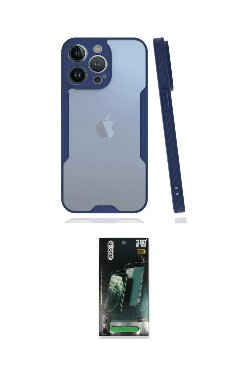 ieg™ iPhone 14 Pro Max Kılıf Atlas Asil Serisi - Şeffaf 360 Full Body Arka Koruyucu