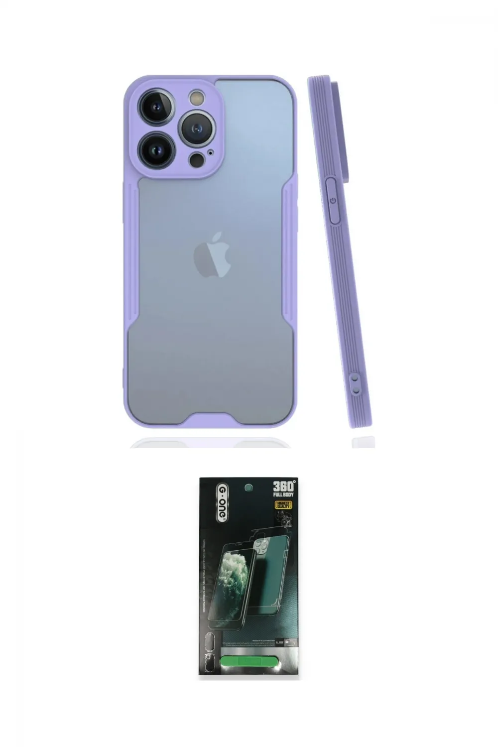 ieg™ iPhone 14 Pro Max Kılıf Atlas Asil Serisi - Şeffaf 360 Full Body Arka Koruyucu