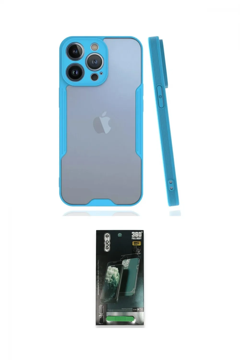 ieg™ iPhone 14 Pro Max Kılıf Atlas Asil Serisi - Şeffaf 360 Full Body Arka Koruyucu