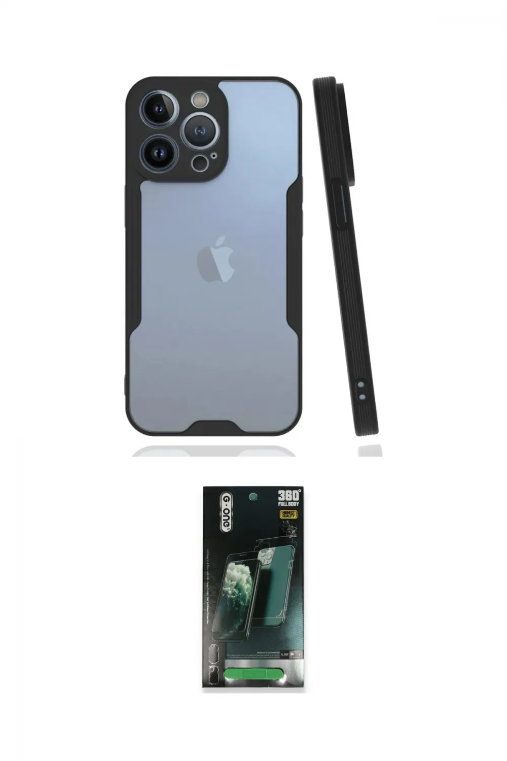 ieg™ iPhone 14 Pro Max Kılıf Atlas Asil Serisi - Şeffaf 360 Full Body Arka Koruyucu