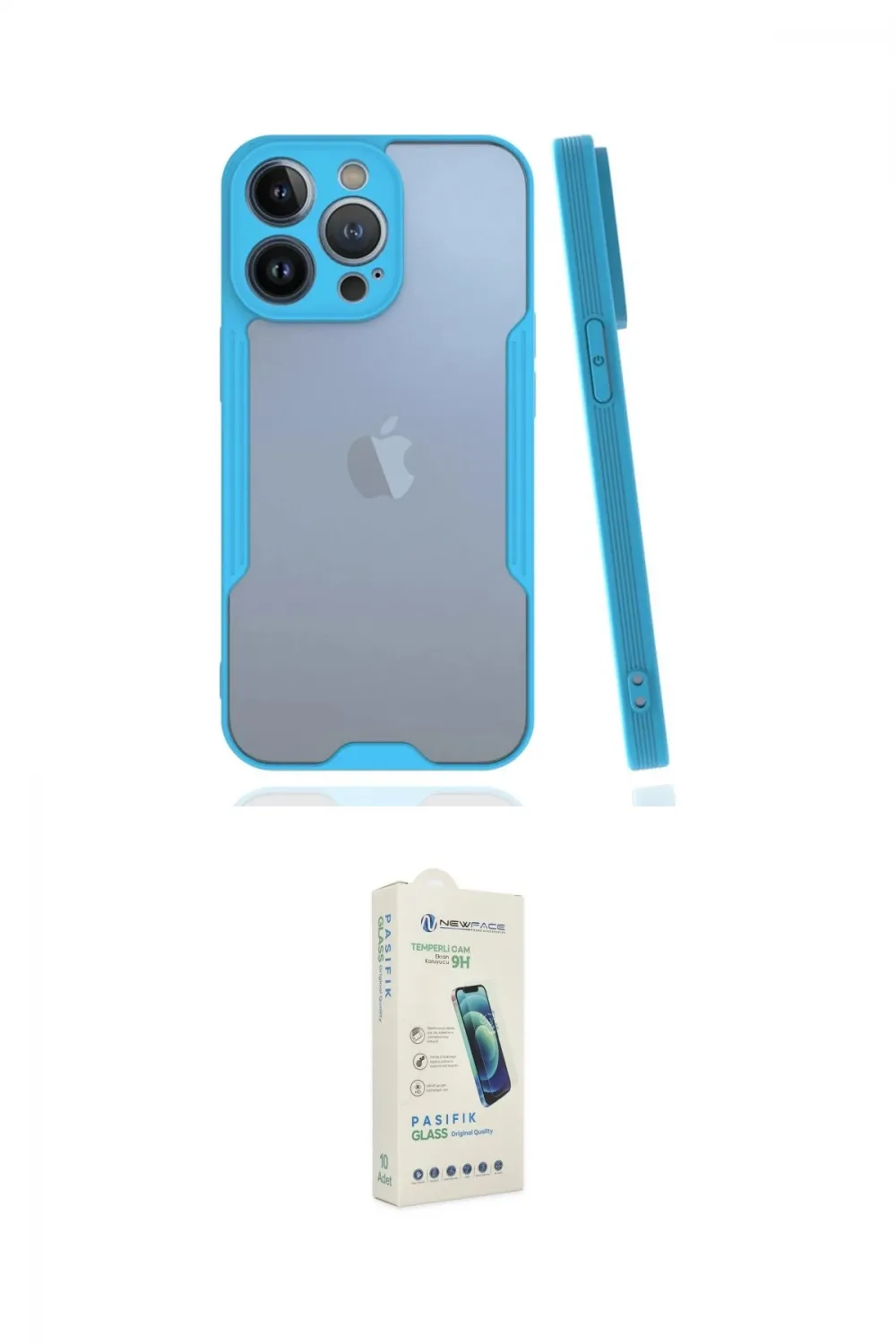 ieg™ iPhone 14 Pro Max Kılıf Atlas Asil Serisi - Şeffaf Pasifik Cam Ekran Koruyucu