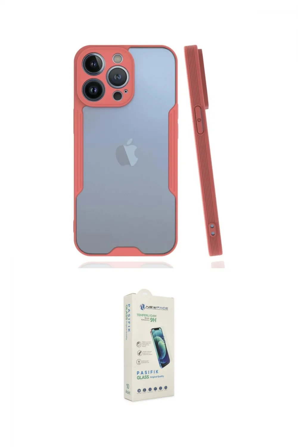 ieg™ iPhone 14 Pro Max Kılıf Atlas Asil Serisi - Şeffaf Pasifik Cam Ekran Koruyucu