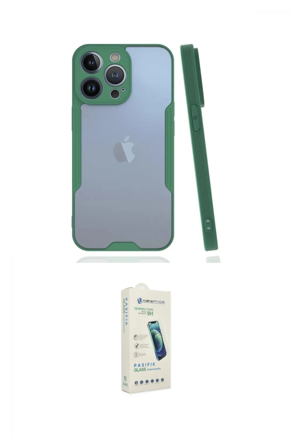 ieg™ iPhone 14 Pro Max Kılıf Atlas Asil Serisi - Şeffaf Pasifik Cam Ekran Koruyucu