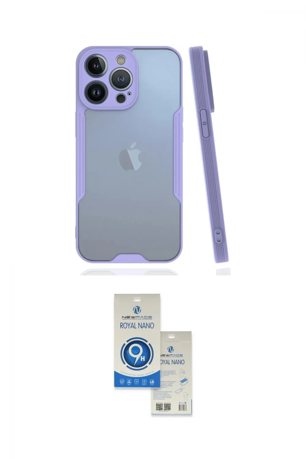 ieg™ iPhone 14 Pro Max Kılıf Atlas Asil Serisi - Şeffaf Royal Nano Ekran Koruyucu