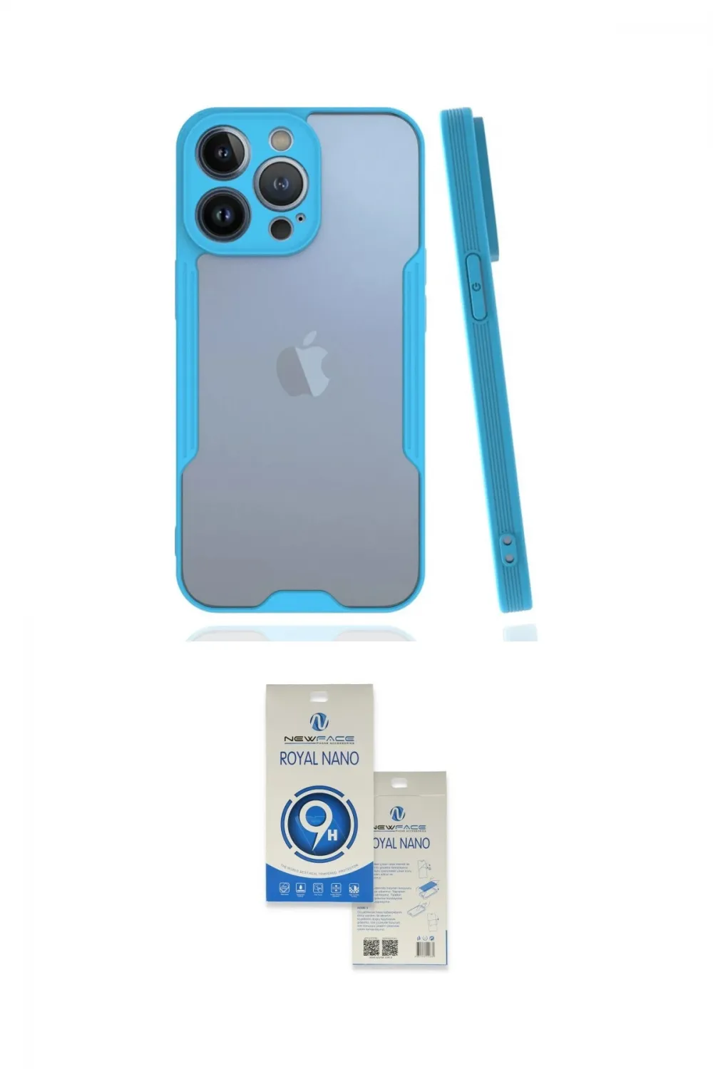 ieg™ iPhone 14 Pro Max Kılıf Atlas Asil Serisi - Şeffaf Royal Nano Ekran Koruyucu