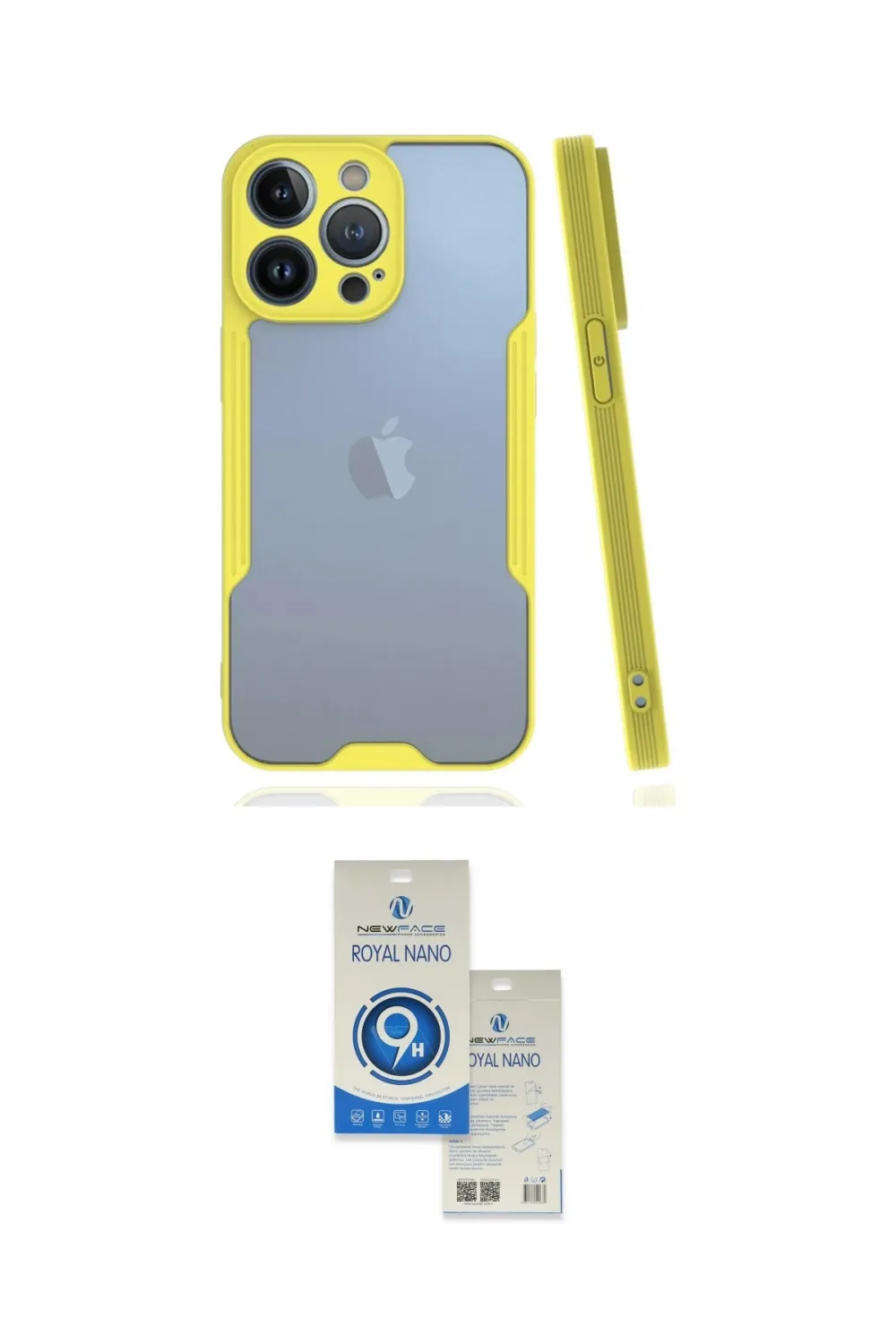 ieg™ iPhone 14 Pro Max Kılıf Atlas Asil Serisi - Şeffaf Royal Nano Ekran Koruyucu