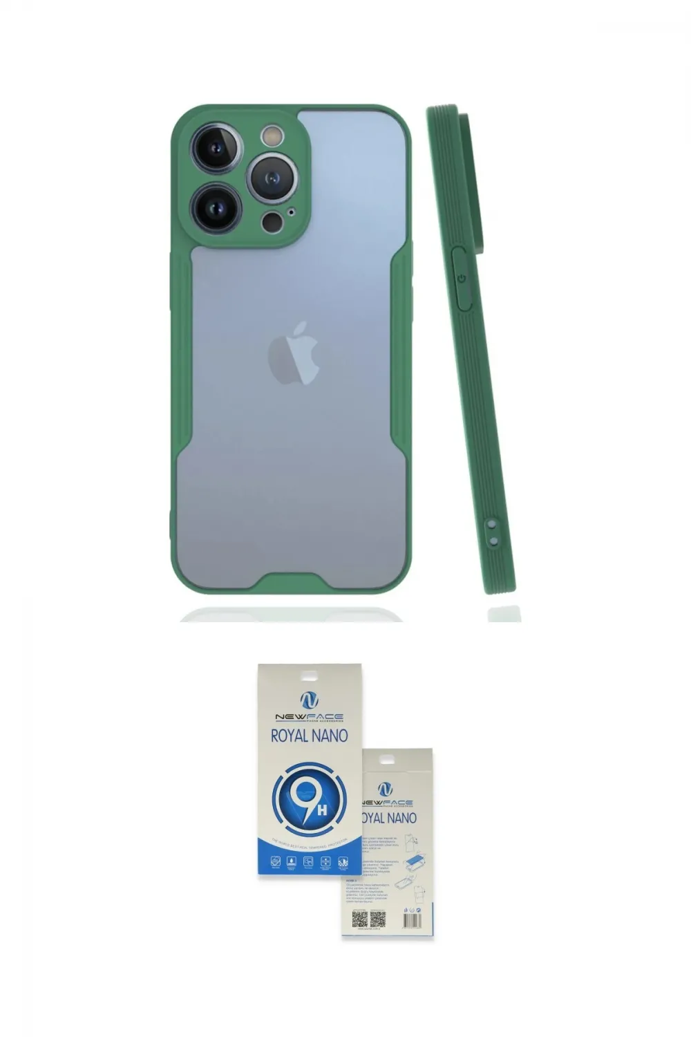 ieg™ iPhone 14 Pro Max Kılıf Atlas Asil Serisi - Şeffaf Royal Nano Ekran Koruyucu