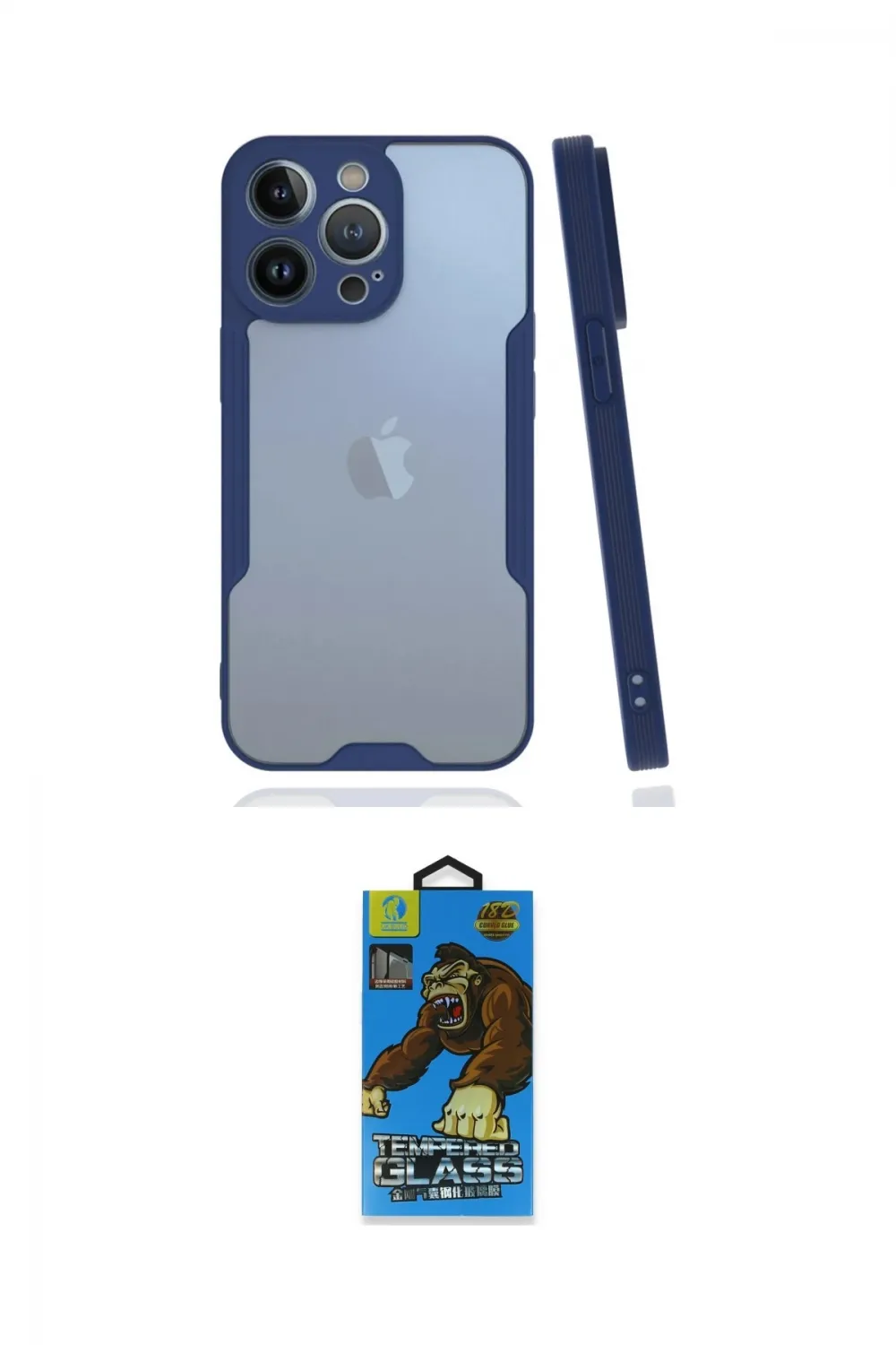 ieg™ iPhone 14 Pro Max Kılıf Atlas Asil Serisi - Siyah 18D Cam Ekran Koruyucu