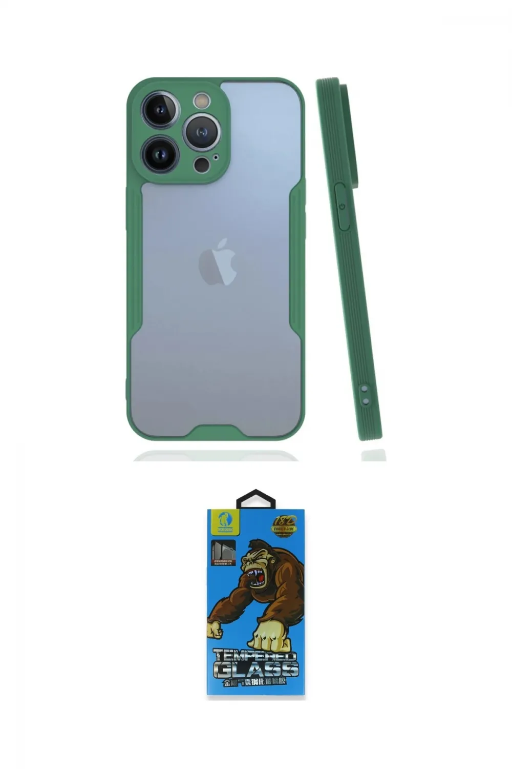 ieg™ iPhone 14 Pro Max Kılıf Atlas Asil Serisi - Siyah 18D Cam Ekran Koruyucu