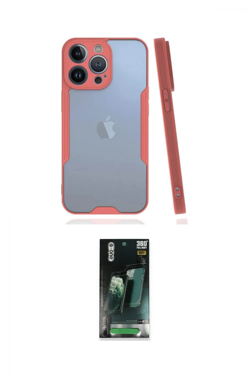ieg™ iPhone 14 Pro Max Kılıf Atlas Asil Serisi - Siyah 360 Mat Full Body Arka Koruyucu