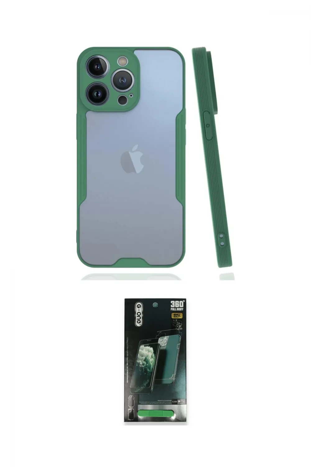 ieg™ iPhone 14 Pro Max Kılıf Atlas Asil Serisi - Siyah 360 Mat Full Body Arka Koruyucu