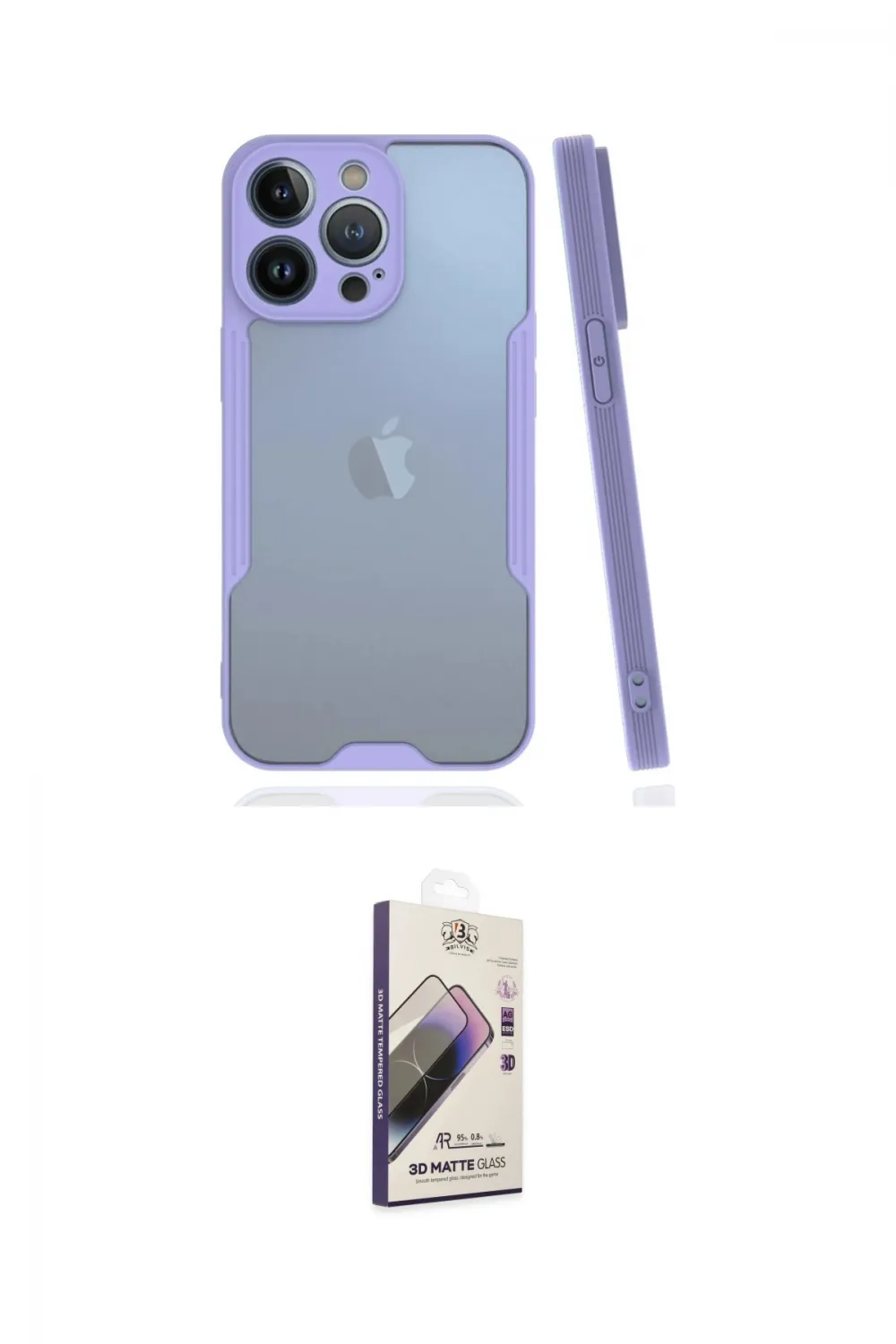 ieg™ iPhone 14 Pro Max Kılıf Atlas Asil Serisi - Siyah Bilvis 3D Mat Cam Ekran Koruyucu