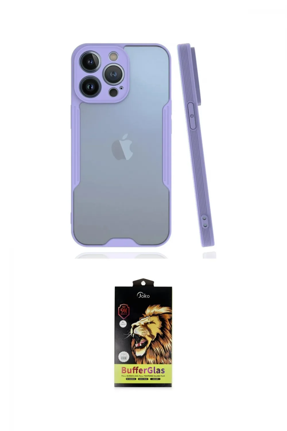 ieg™ iPhone 14 Pro Max Kılıf Atlas Asil Serisi - Siyah Buffer Cam Ekran Koruyucu