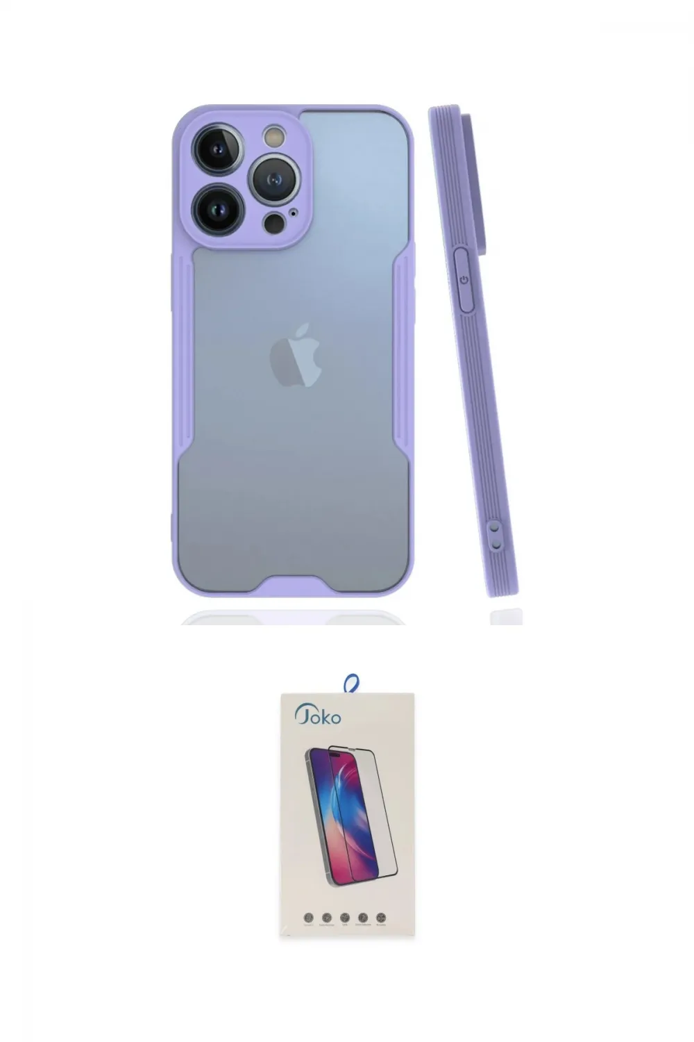 ieg™ iPhone 14 Pro Max Kılıf Atlas Asil Serisi - Siyah Joko 5D Cam