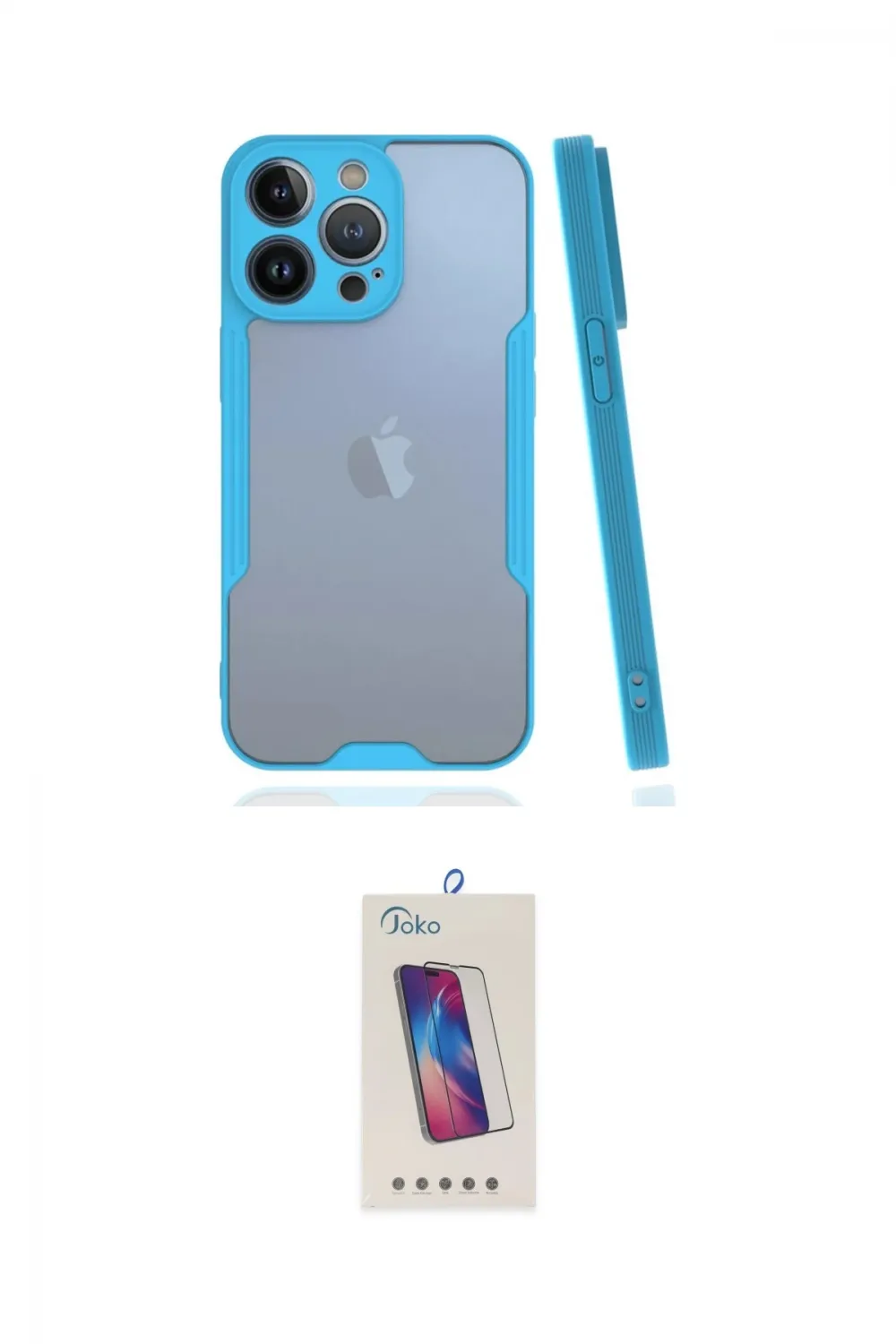ieg™ iPhone 14 Pro Max Kılıf Atlas Asil Serisi - Siyah Joko 5D Cam
