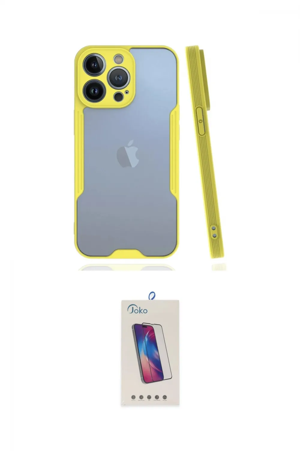 ieg™ iPhone 14 Pro Max Kılıf Atlas Asil Serisi - Siyah Joko 5D Cam