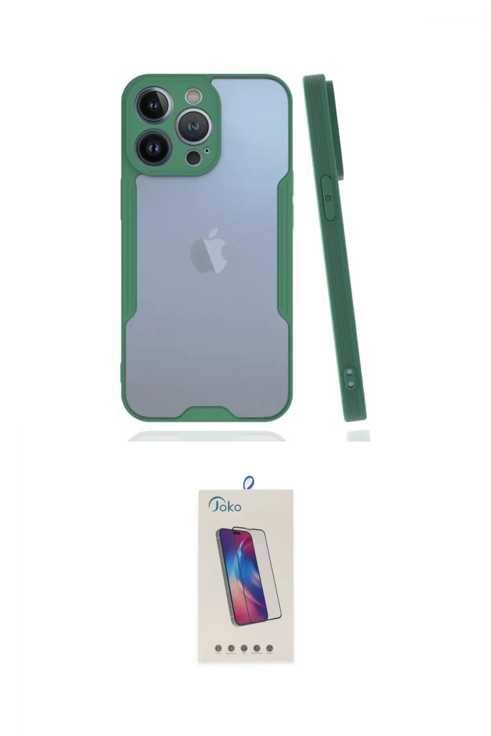 ieg™ iPhone 14 Pro Max Kılıf Atlas Asil Serisi - Siyah Joko 5D Cam