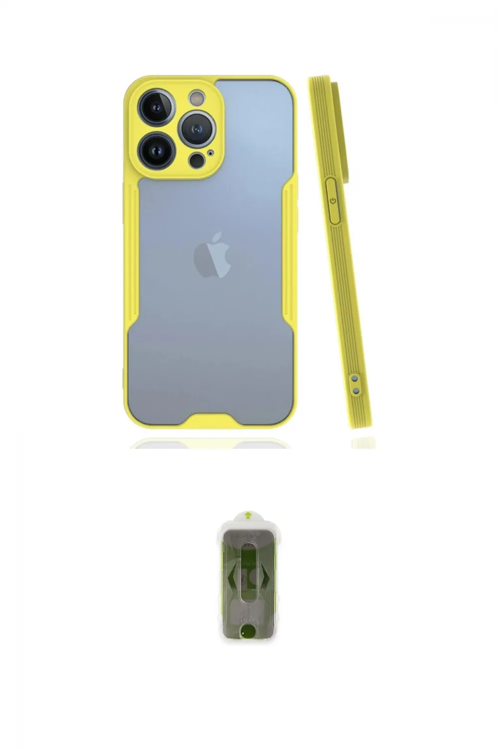 ieg™ iPhone 14 Pro Max Kılıf Atlas Asil Serisi - Siyah Joko Magic 5D Hayalet Cam