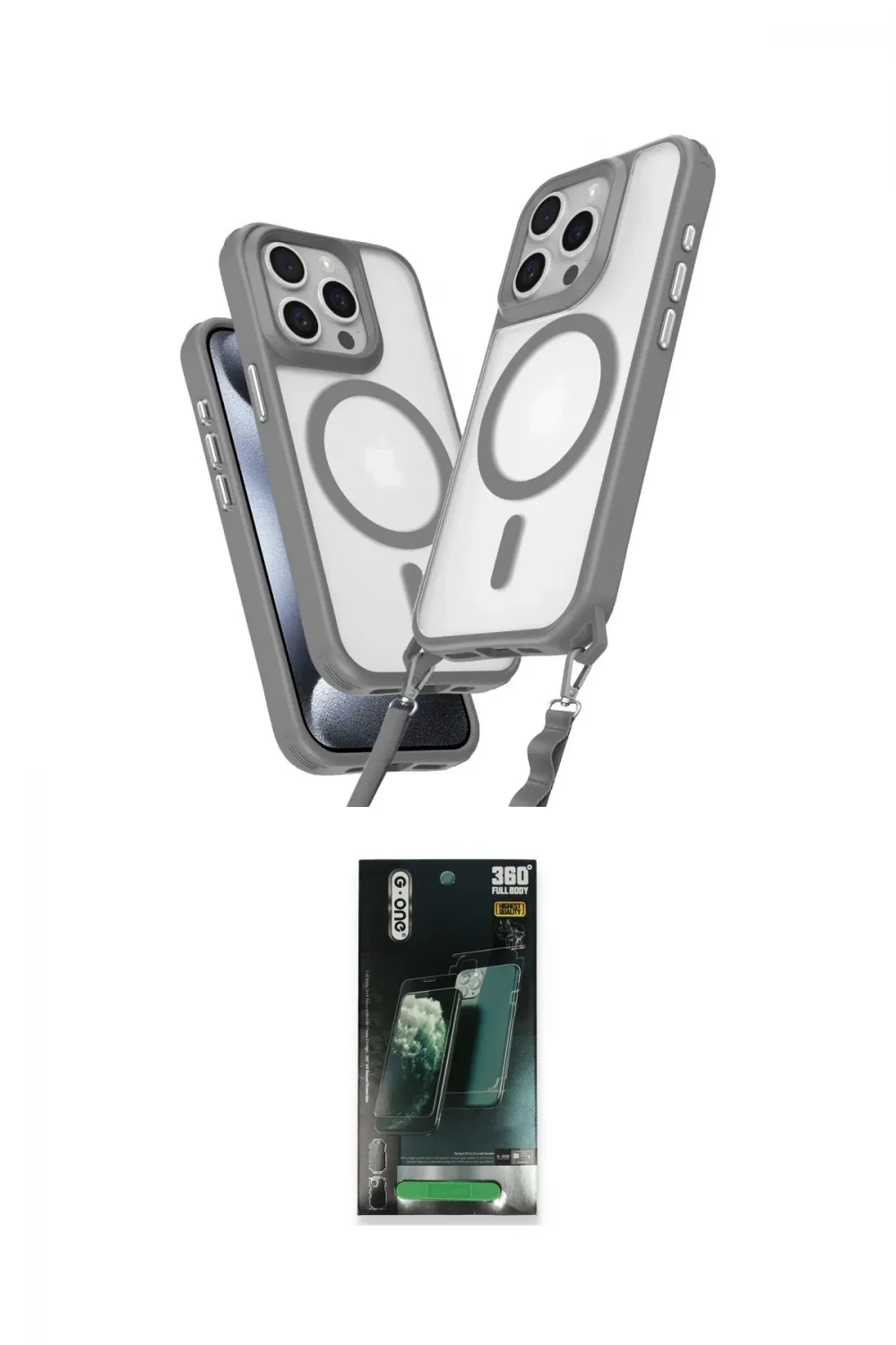 ieg™ iPhone 14 Pro Max Kılıf Atlas Doku Koleksiyonu - Siyah 360 Mat Full Body Arka Koruyucu