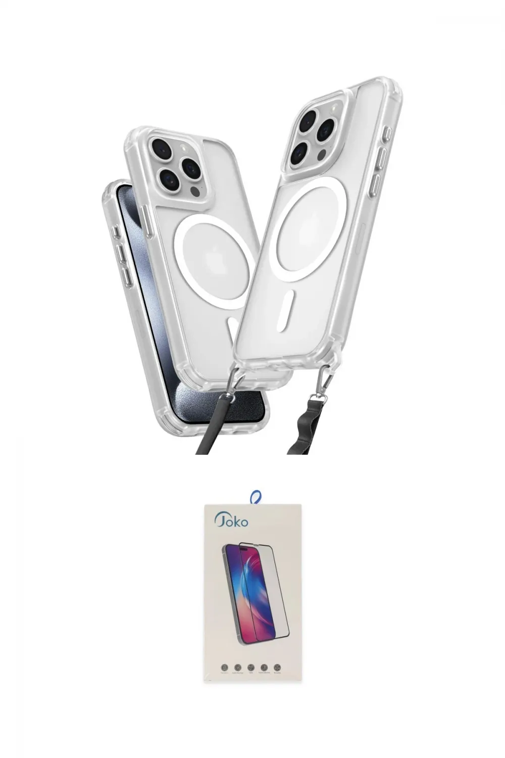 ieg™ iPhone 14 Pro Max Kılıf Atlas Doku Koleksiyonu - Siyah Joko 5D Cam